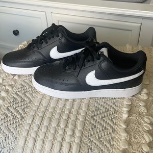 Black and White Nike Court Vision Lows